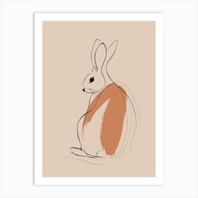 Rabbit - Boho, Line Art 2 Art Print