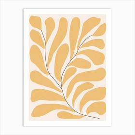 Tropical Leaves Yellow Art Print