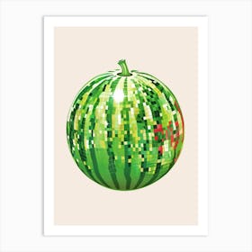 Disco Ball Watermelon Art Disco Poster Trendy Aesthetic Art Food Kitchen Art Print