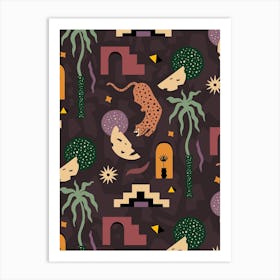 Ancient Jungle Pattern Art Print