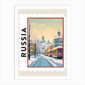 Retro Winter Stamp Poster St Petersburg Russia 2 Art Print