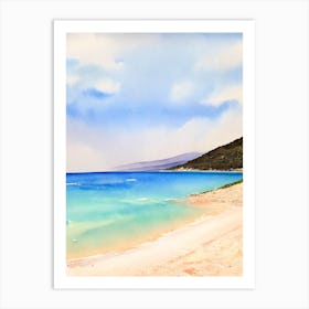 Myrtos Beach 2, Kefalonia, Greece Watercolour Art Print