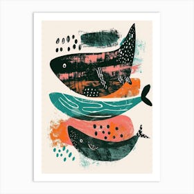 Whales In The Sea Art Print