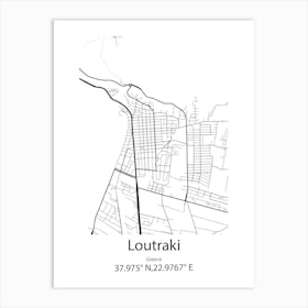 Loutraki,Greece Minimalist Map Art Print