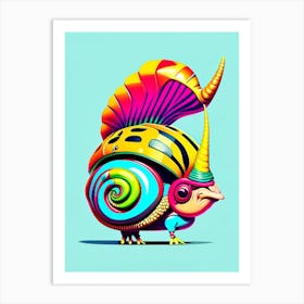 Full Body Snail Punk 1 Pop Art Art Print