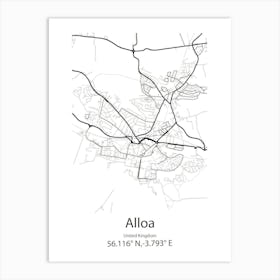 Alloa,United Kingdom Minimalist Map Affiche