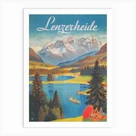 Lenzerheide Switzerland Vintage Travel Poster Art Print