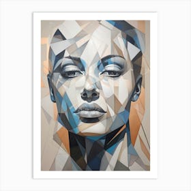 Abstract Geometric Lady Portrait 31 Art Print