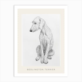 Bedlington Terrier Dog Line Sketch 2 Poster Art Print