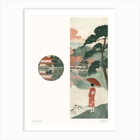 Kyoto Japan 8 Cut Out Travel Poster Art Print