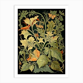 Trumpet Vine Wildflower Vintage Botanical 2 Art Print