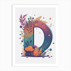 Colorful Letter D Illustration 69 Art Print