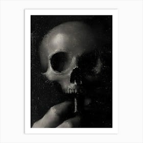 Dark Gothic Hand Holding A Skull Art Print