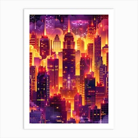 Cityscape At Night 2 Art Print