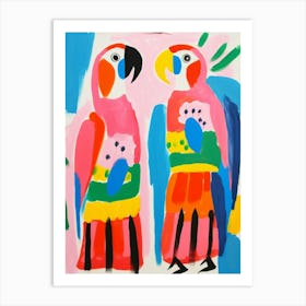 Colourful Kids Animal Art Macaw 3 Art Print
