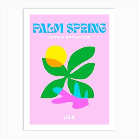 Take me to Palm Spring USA - Minimal Pastel Pink Summer - Travel series Art Print