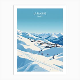 Poster Of La Plagne   France, Ski Resort Illustration 0 Art Print