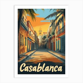 Aihrgdesign A Retro Travel Poster For Casablanca Featuring Th 56c966d8 A469 42d8 97ce 069d7aba3fa9 2 Art Print