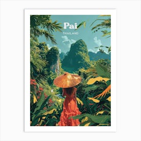 Pai Thailand Forest Travel Art Illustration Art Print