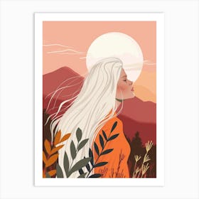 Girl With Long Hair 16 Art Print