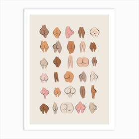 All Shapes and Sizes Bums Print Art Print
