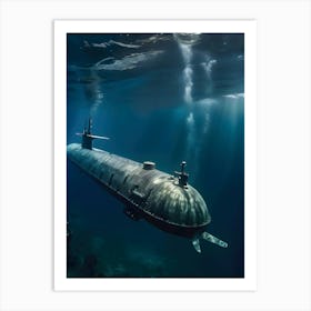 Submarine In The Ocean -Reimagined 17 Art Print