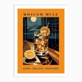 Moscow Mule, Modern Minimalist Cocktail Art Print Art Print