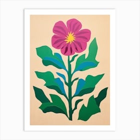 Cut Out Style Flower Art Cornflower 3 Art Print