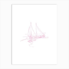 Pink Sailboat Art Print