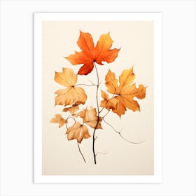 Autumn Leaves Art Painting 4 Art Print