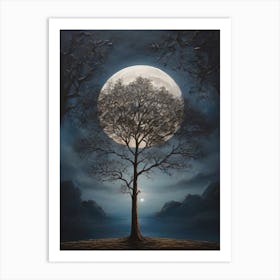 Full Moon Tree 1 Art Print