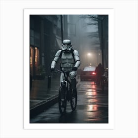 Stormtrooper On A Bike 2 Art Print