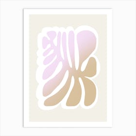 Bold Gradient Floral Lila Beige Art Print