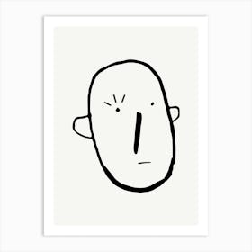 Sad Face Illustration Art Print