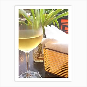 Glass Of White Wine Art Print