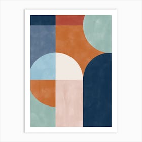 Abstract Geometric Blue Navy Painting No.1 Art Print