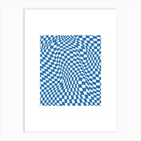 Checkerboard Pastel Blue Art Print