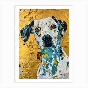 Dalmatian Dog Gold Effect Collage 3 Art Print