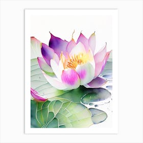 Lotus Flower Petals Watercolour 2 Art Print