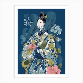 Female Samurai Onna Musha Illustration 19 Art Print