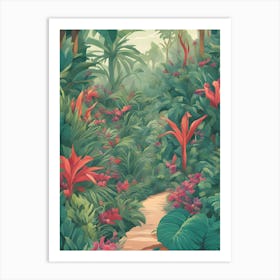 Path Through Tropical Forest Art Print