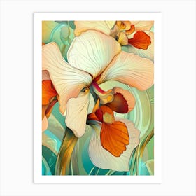 Beautiful Creamy Irises Art Print