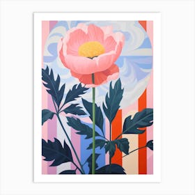 Peony 3 Hilma Af Klint Inspired Pastel Flower Painting Art Print