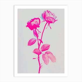 Hot Pink Rose 1 Art Print