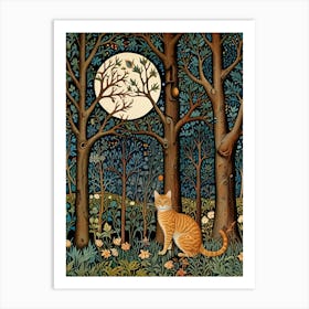 William Morris Cat In The Woods 1 Art Print