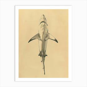 Mako Shark Vintage Illustration 1 Art Print