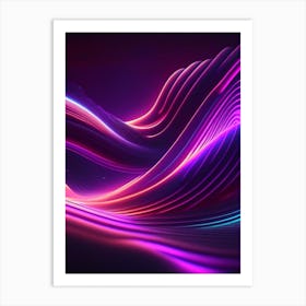 Gravity Wave Neon Nights Space Art Print