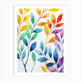 Watercolor Leaves 23 Art Print