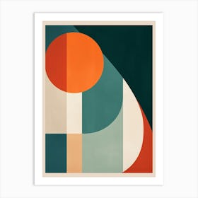 Abstract Retro Simple Shapes And Lines Art Print