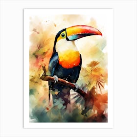 Colourful Watercolour Toucan 4 Art Print